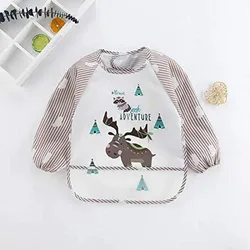 Babero impermeable de manga larga con bolsillo para bebés – plátano