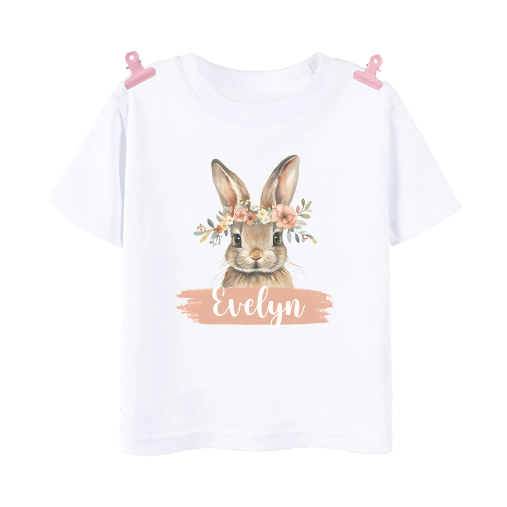 Camiseta personalizada con nombre: conejo de Pascua infantil - imagen 4