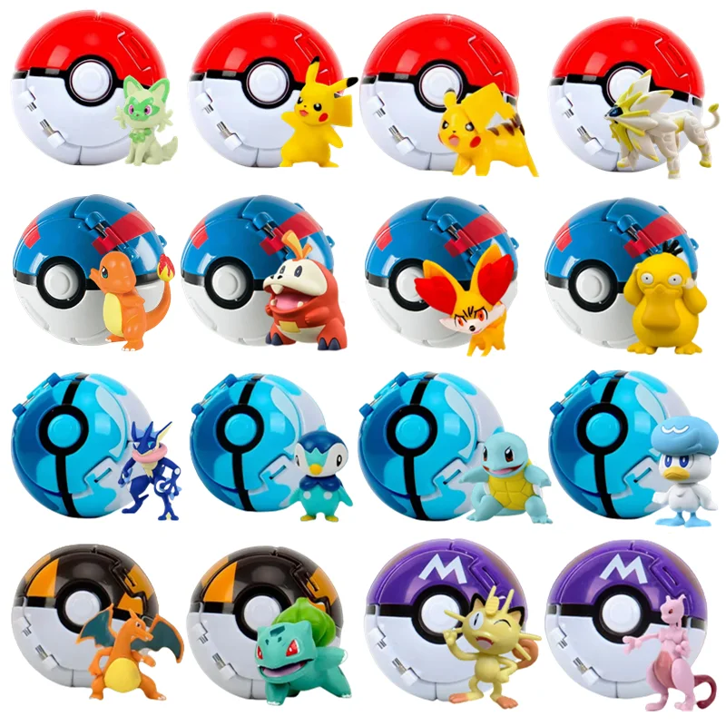 Figura de Pokémon Poké Ball tipo acción con Pikachu y Charizard
