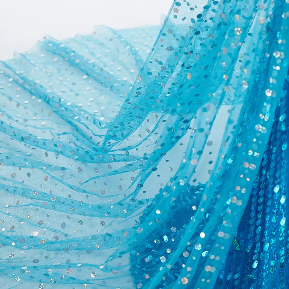 Disfraz tipo vestido de Elsa con lentejuelas azules para niñas - imagen 4