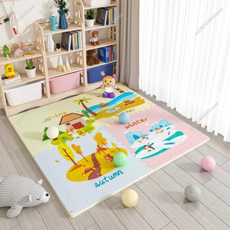 Vista del estampado con números y motivos infantiles