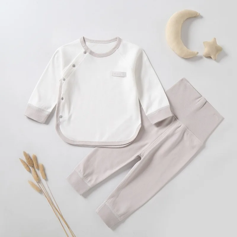 Pijama bebé de algodón con protección del vientre y cintura alta