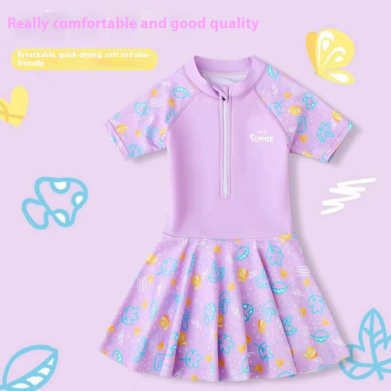 Traje de baño princesa para niñas con estampado veraniego bonito