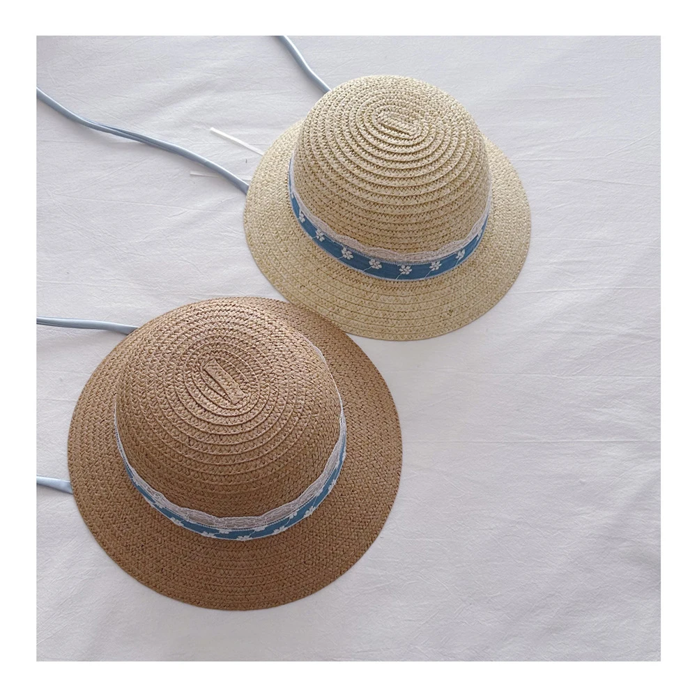 MILANCEL sombrero de paja infantil protección solar verano con flores - imagen 2