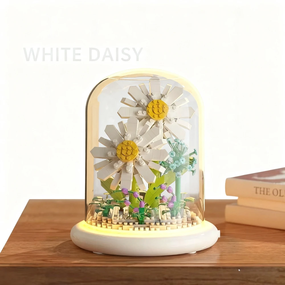 Ramo de margaritas pequeñas en maceta: decoración premium