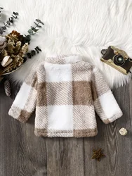Chaqueta de invierno en felpa gruesa con botones para bebé tipo abrigo