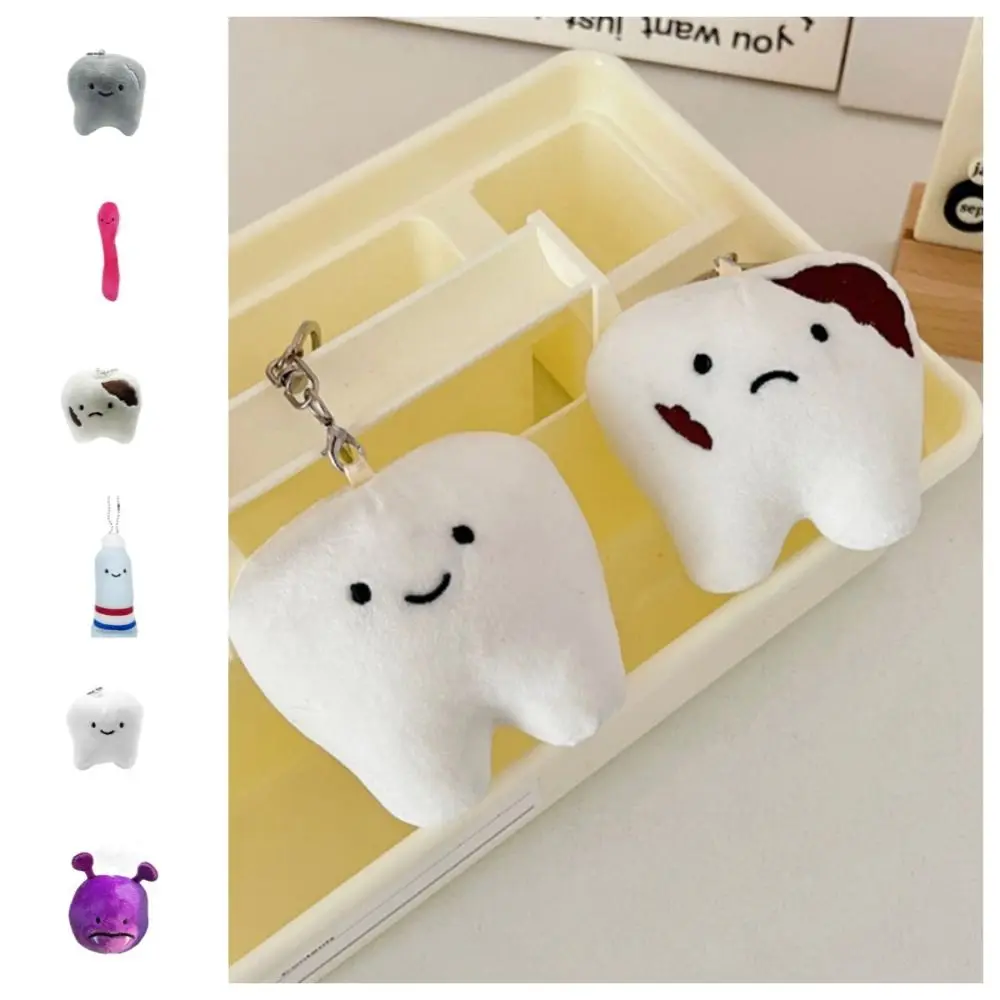 Llavero peluche con forma de diente para cuidado dental