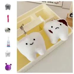 Llavero peluche con forma de diente para cuidado dental