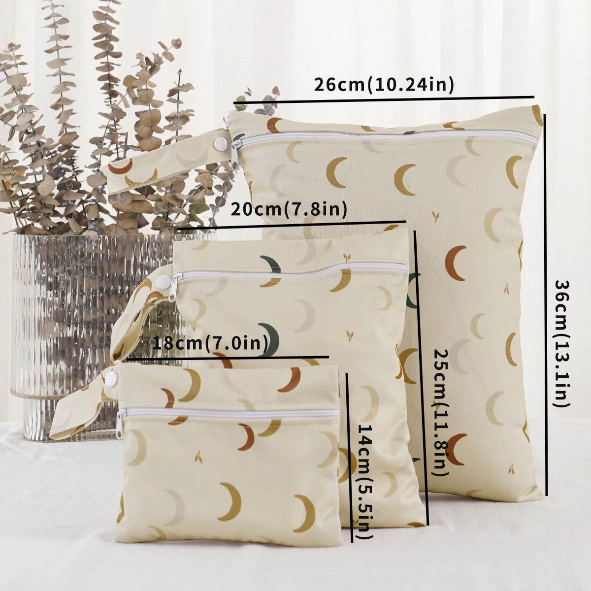 Bolsa de pañales impermeable Elinfant con asa para bebé – Seca y húmeda - imagen 4
