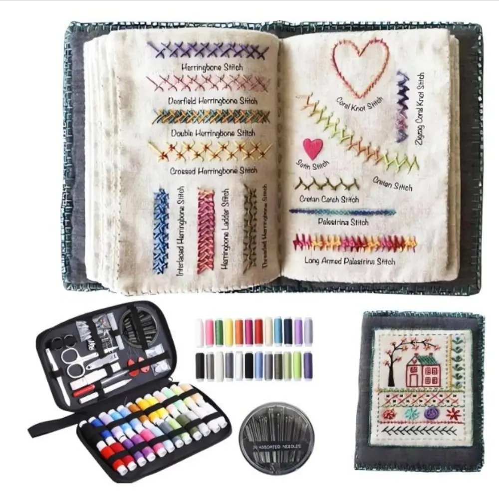 Kit de bordado infantil portátil con fieltro y guía de puntadas