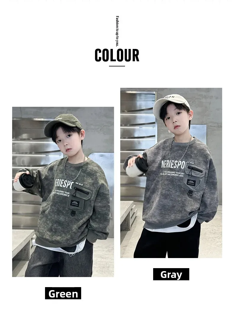 Sudadera infantil de cuello redondo