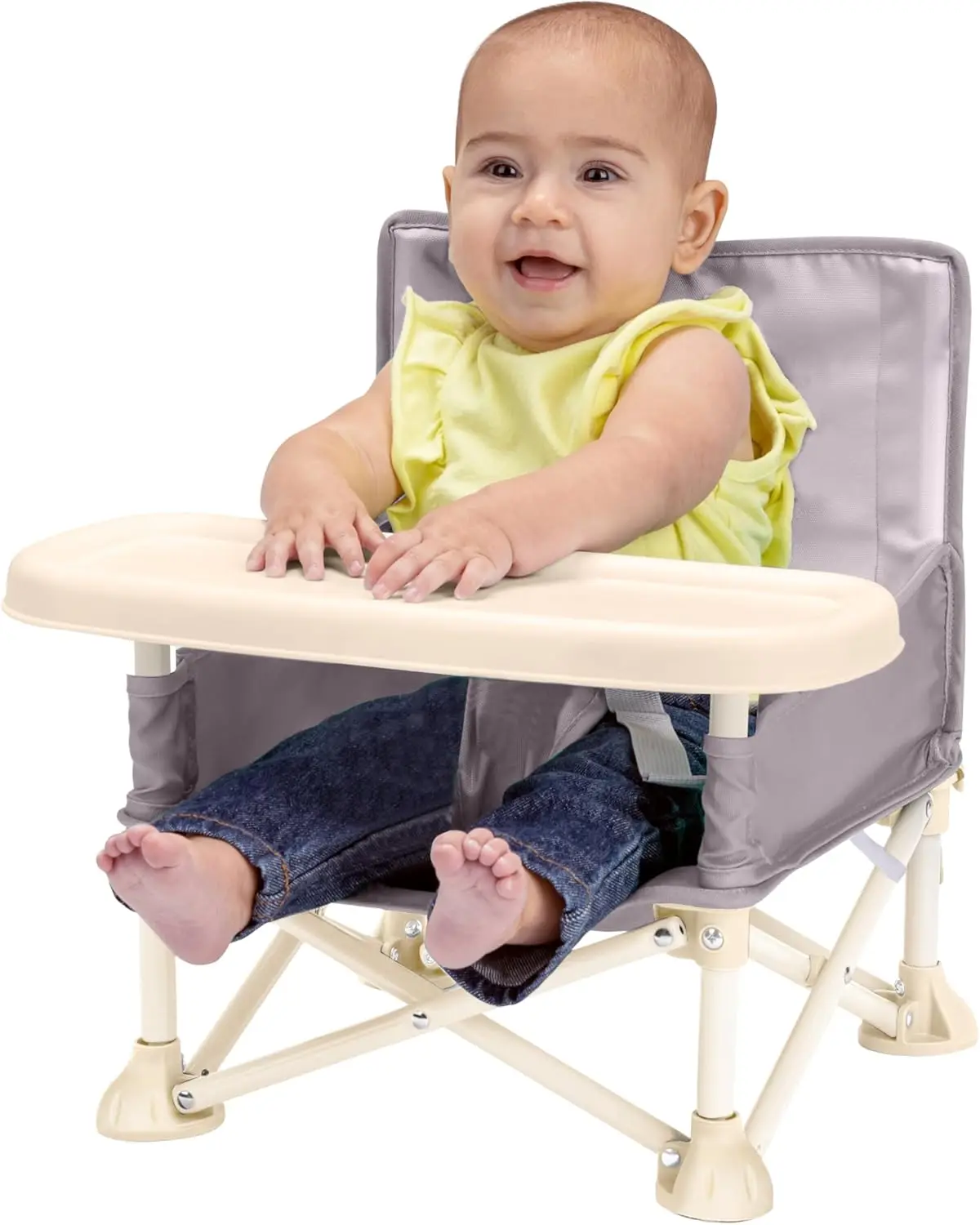 UBRAVOO Trona portátil para bebé con bandeja extraíble plegable