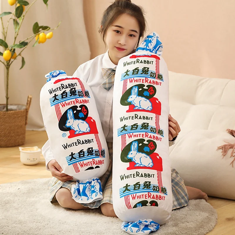 Almohada de felpa larga conejo blanco suave para niños decorativa - imagen 4
