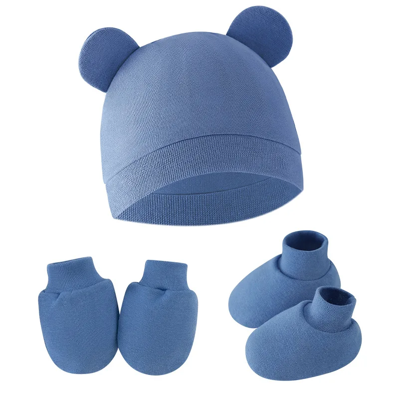 Gorro, manoplas y calcetines de oso para bebé – Algodón suave arrullado - imagen 4