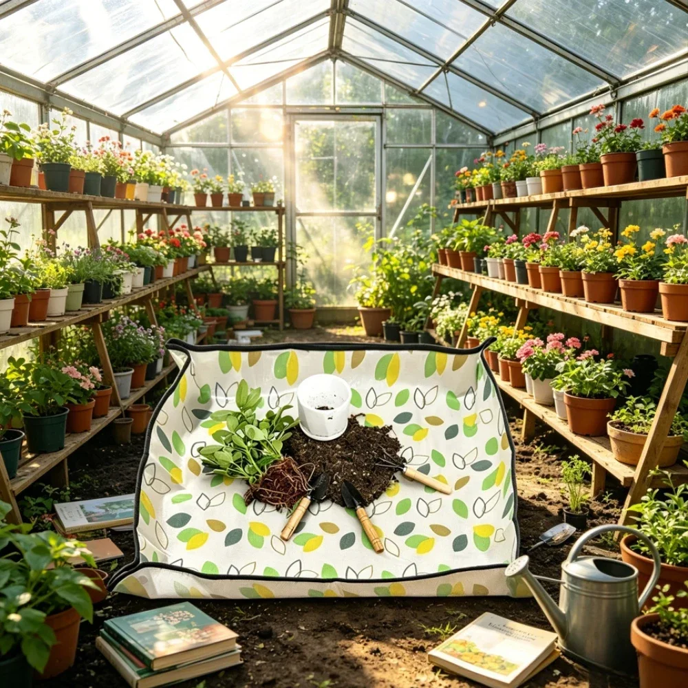 Uso del tapete al replantar suculentas en interior