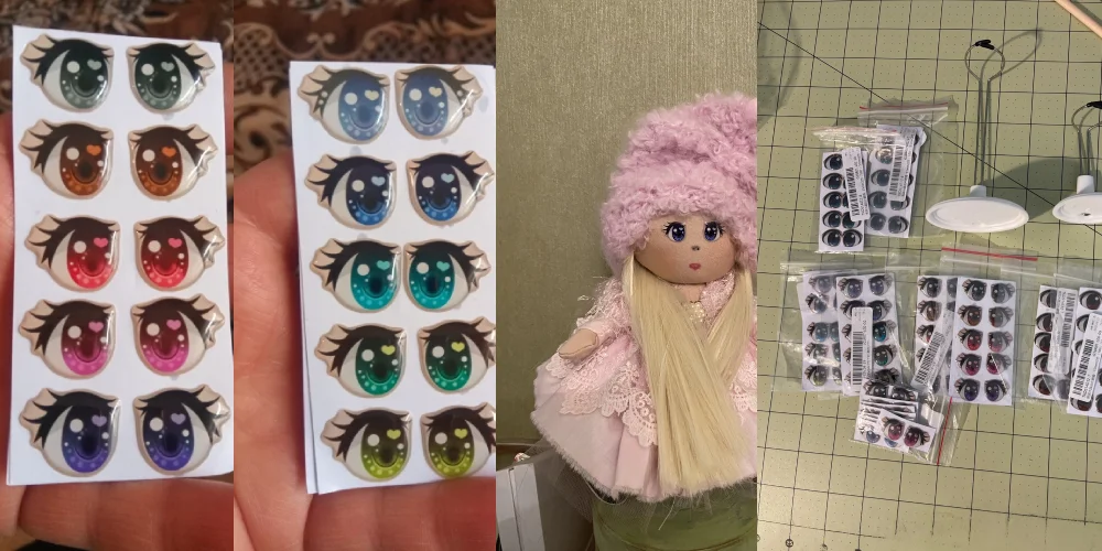Conjunto de ojos de cristal para muñecas