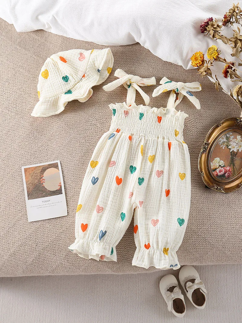 Pelele de verano sin mangas con estampado floral y capucha para bebé - imagen 2