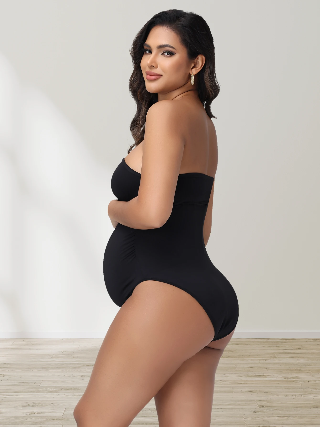 Body premamá sin mangas ajustado con elástico para fotografía - imagen 3