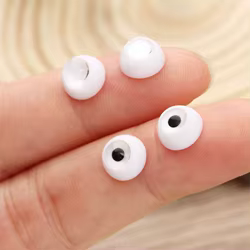 Ojos acrílicos adhesivos para muñecos – Transparente y negro