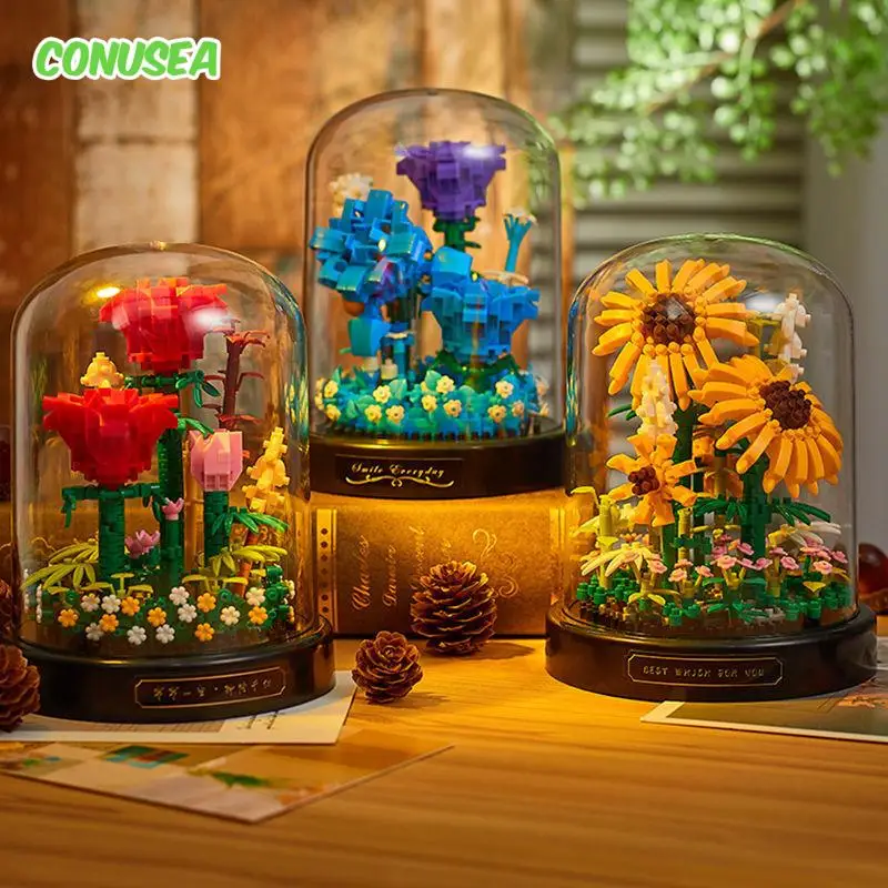Bloques de construcción flores vida eterna con mini ladrillos niños - imagen 3