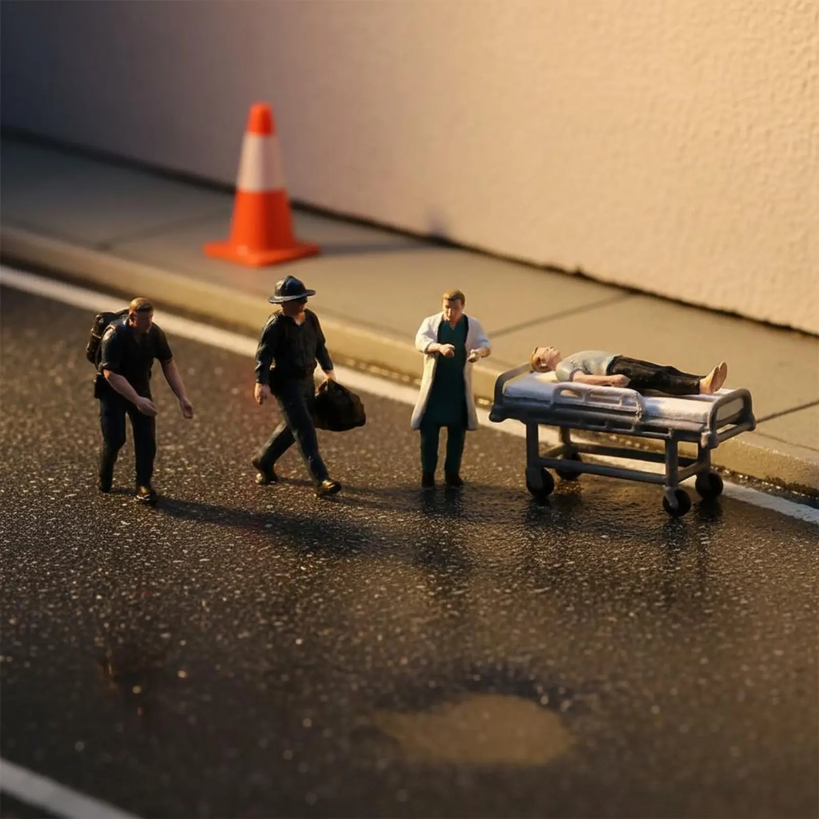 Figuras de rescatistas médicos en miniatura pintadas a mano - imagen 2