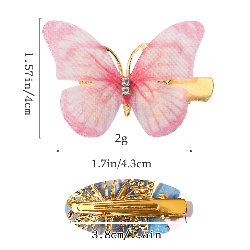 Set de accesorios para el pelo con mariposa 3D para niñas - imagen 4