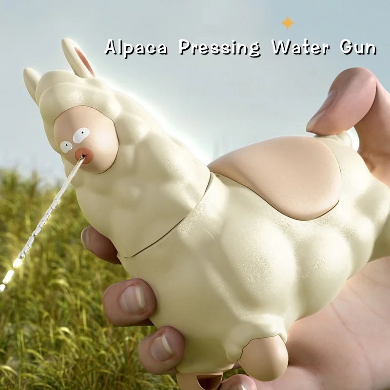 Pistola de agua con forma de alpaca para niños, chorro continuo
