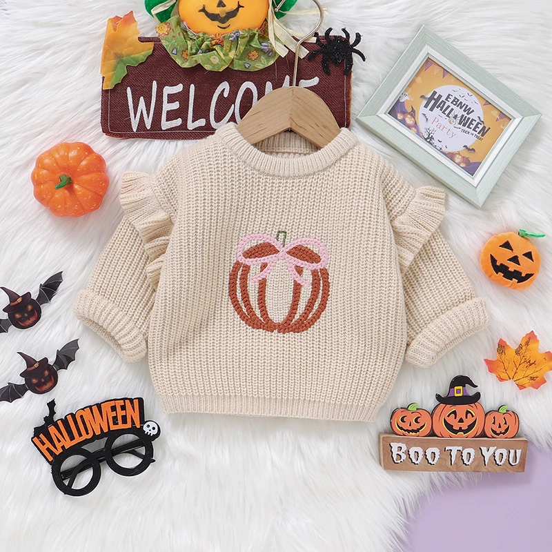 Jersey de punto bebé Halloween calabaza, manga larga - imagen 4