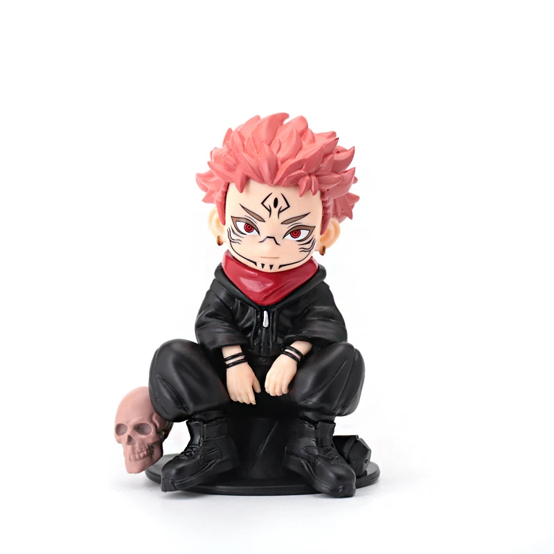 Figura chibi de Satoru Gojo y Sukuna de Jujutsu Kaisen, vista frontal