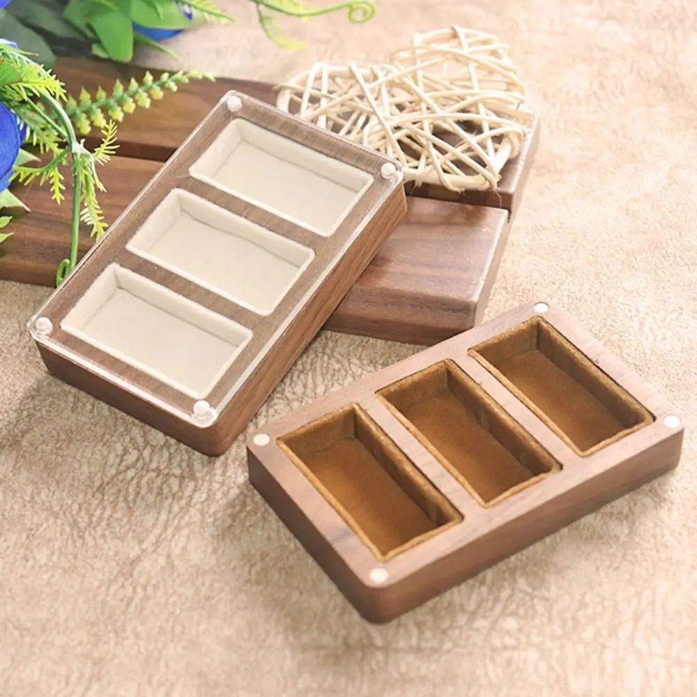 Caja para anillos de madera con ventana en nogal negro - imagen 3