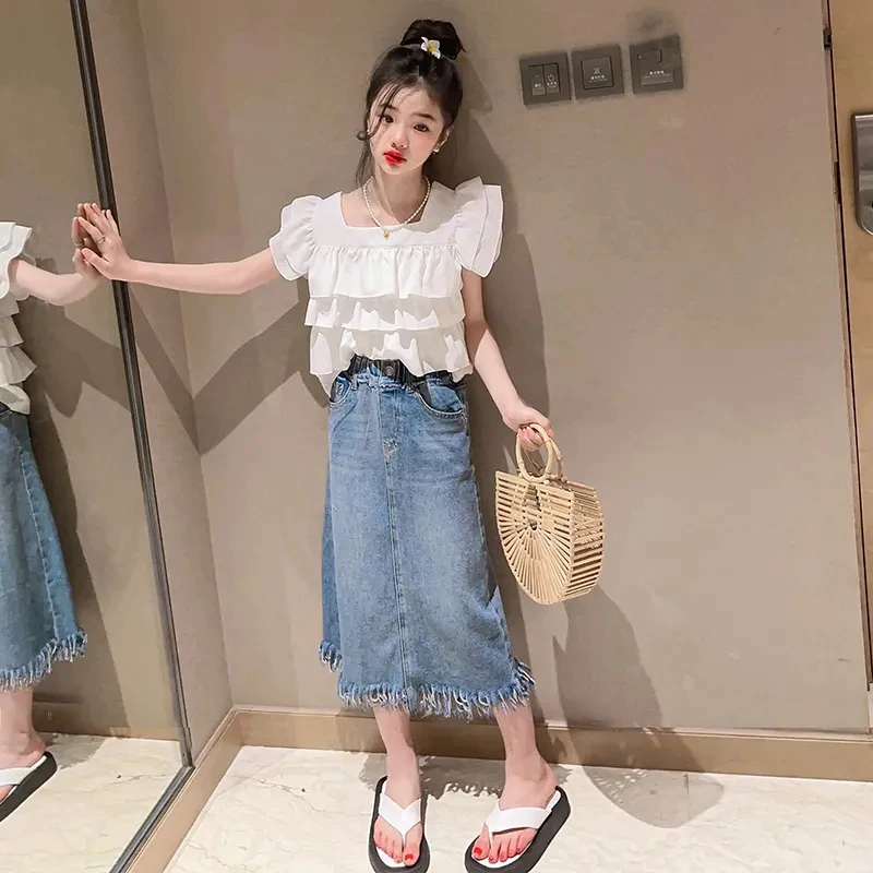 Falda vaquera infantil para niña – Estilo casual de verano - imagen 4
