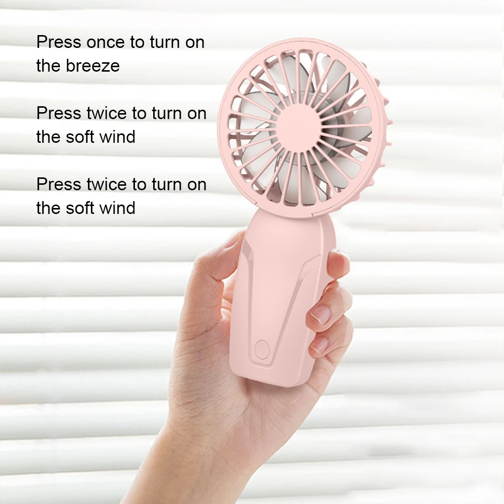 Ventilador portátil recargable USB de mano para viajes al aire libre