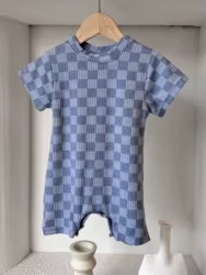 Body Retro mono a cuadros bebé verano niño