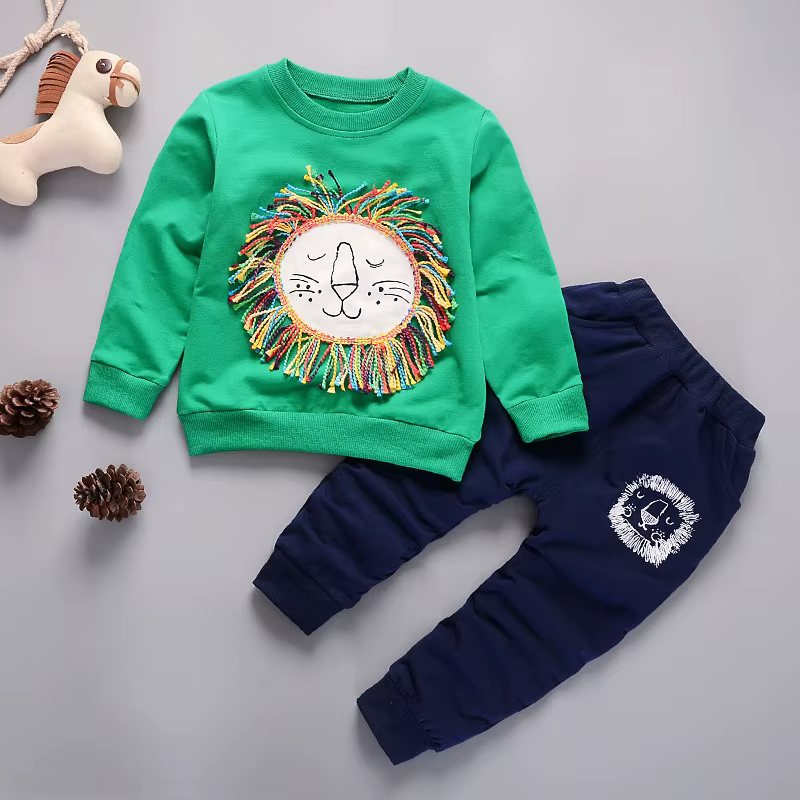 Chándal infantil de primavera y otoño con camiseta, pantalón - imagen 2