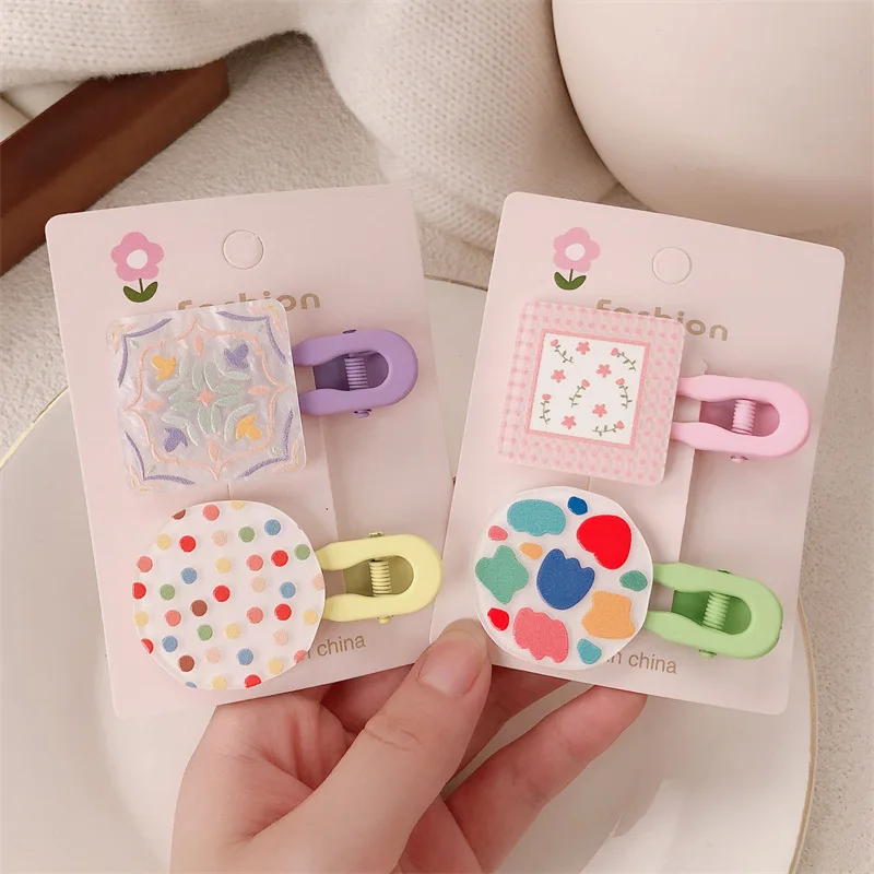 Pinza de pelo grande pico pato floral pastel para niñas - imagen 2