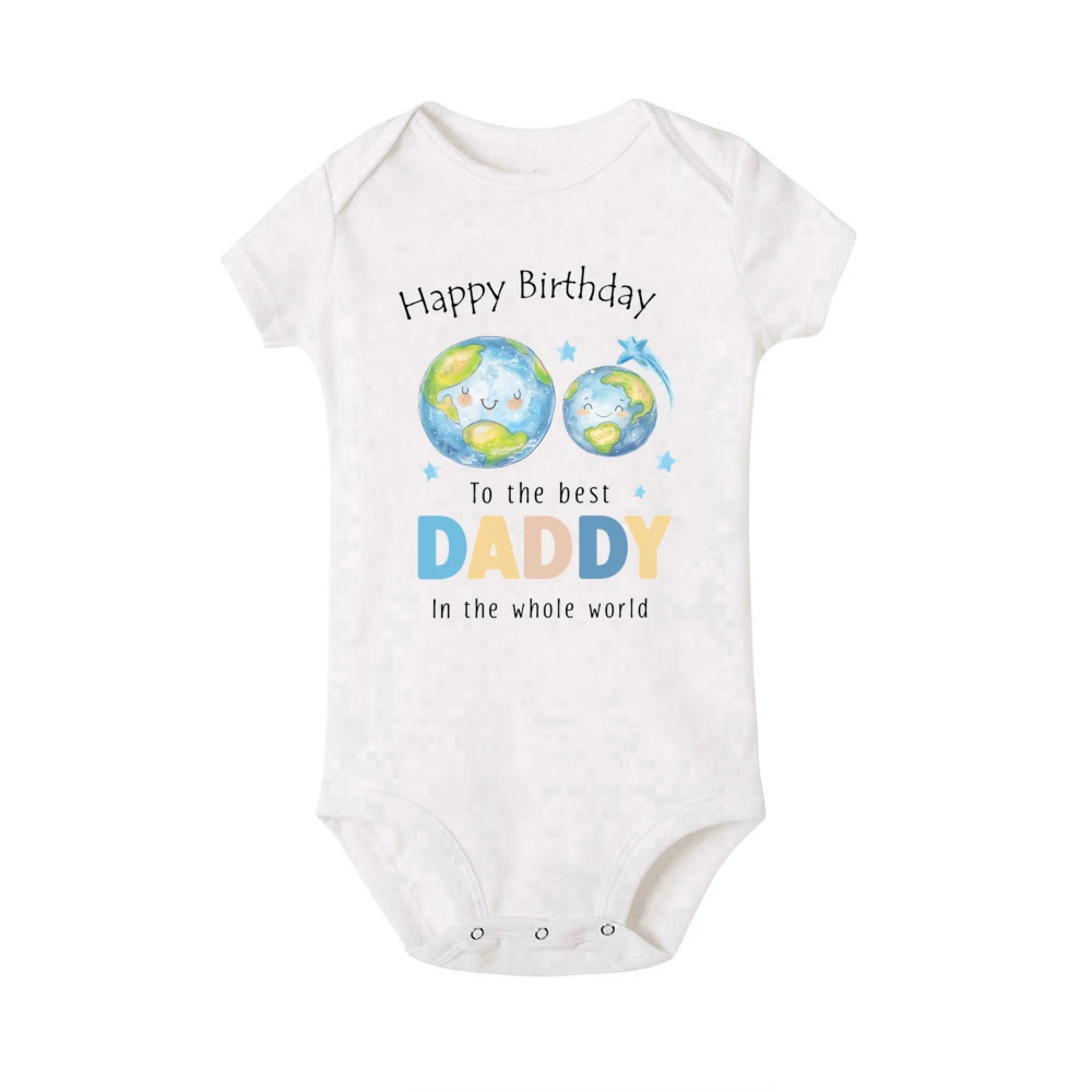 Mameluco de bebé feliz cumpleaños papá – Estampado festivo - imagen 3