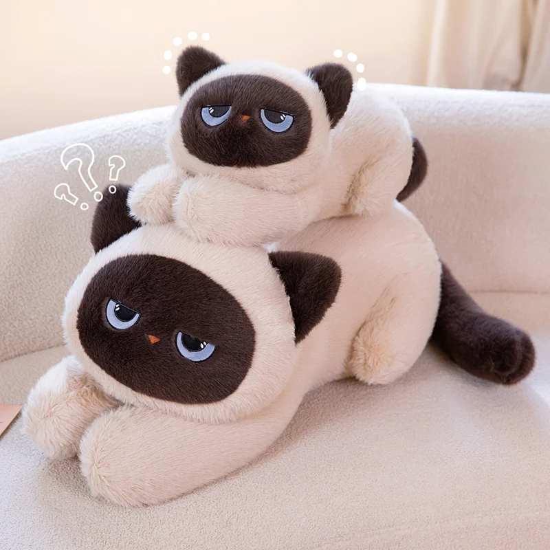 Peluche de gato siamés largo en felpa suave para sofá y cama - imagen 3