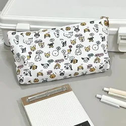 Estuche escolar con estampado de cachorro y gran capacidad