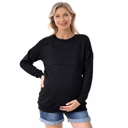 Sudadera con capucha de lactancia de invierno en algodón grueso