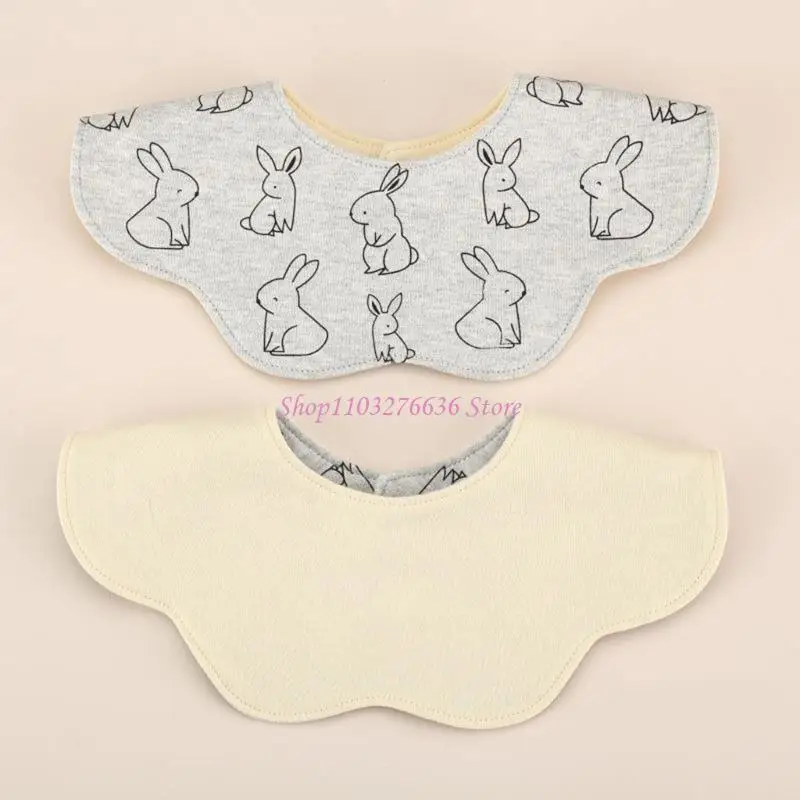 Babero reversible de algodón para recién nacidos – diseño pétalo