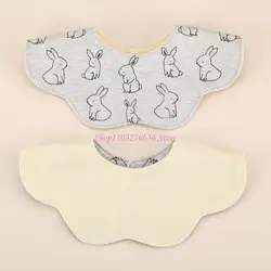 Babero reversible de algodón para recién nacidos – diseño pétalo