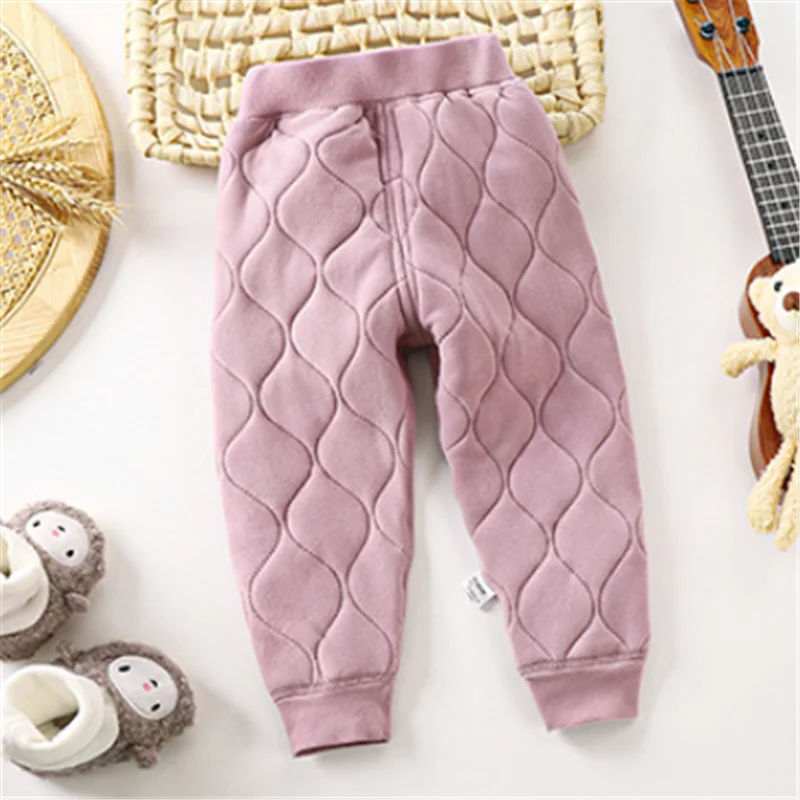 Leggings cálidos de color liso para niños y niñas, otoño/invierno - imagen 5