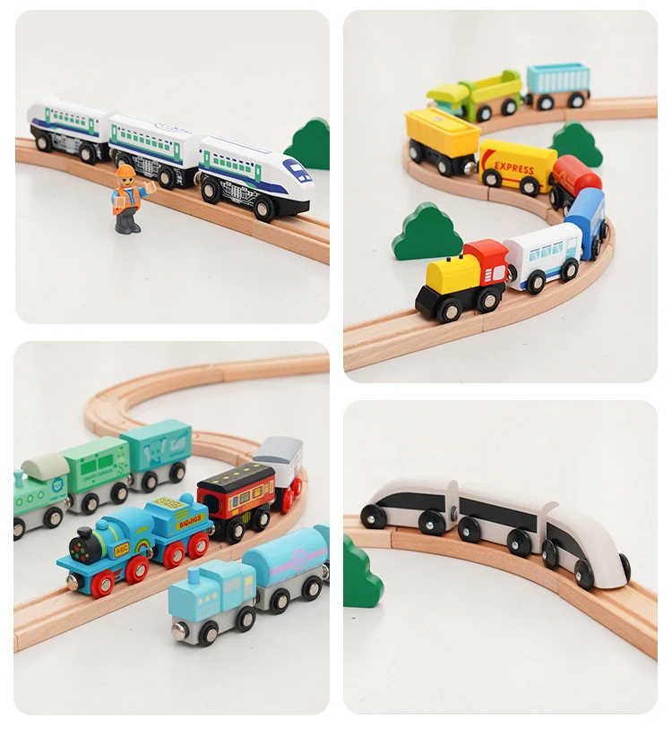 Vehículos de tren magnéticos con colores brillantes