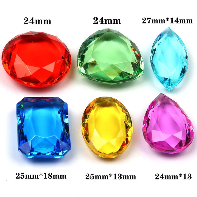 Gemas acrílicas multicolor - tesoro pirata