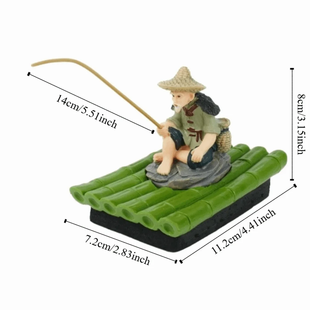 Figura de pescador realista autoflotante de resina para acuario - imagen 4