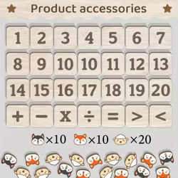 Juego de números de madera para contar animales, educativo