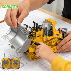 Camión bulldozer RC radiocontrolado con oruga y pala de aleación