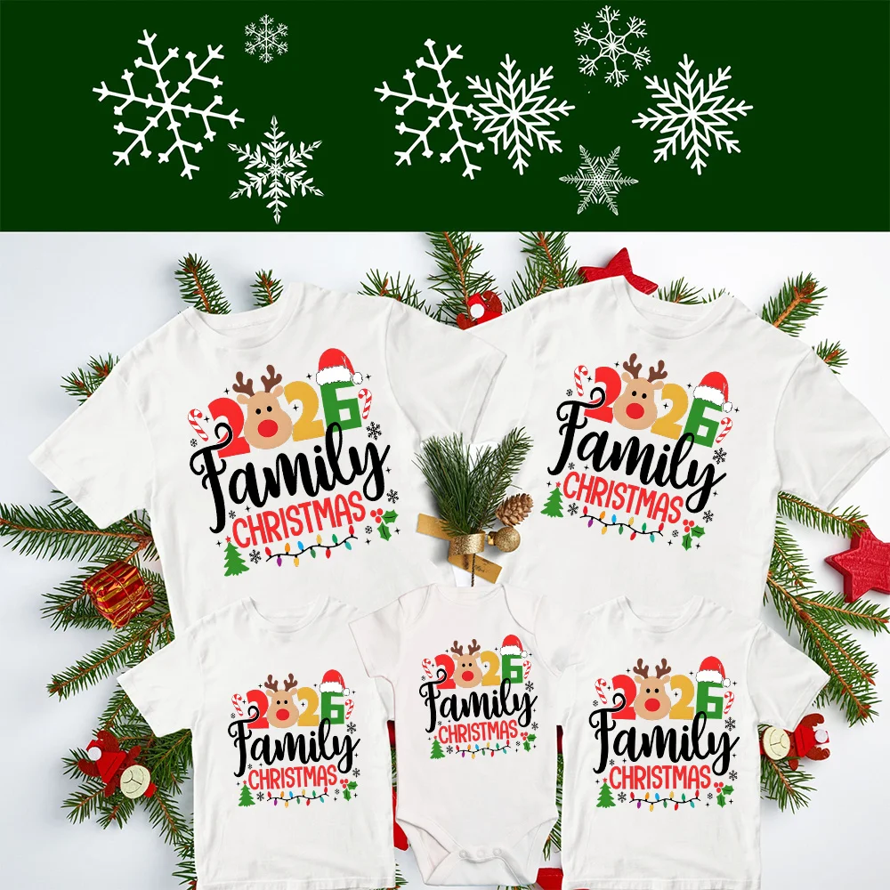Conjunto familiar navideño: camisetas para padres y pelele bebé - imagen 5