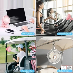 Ventilador para cochecito de bebé colgante silencioso con clip
