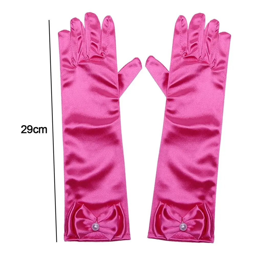 Vestido de princesa para niña de fiesta con guantes y tiara bordada - imagen 3
